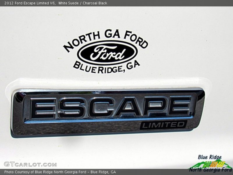 White Suede / Charcoal Black 2012 Ford Escape Limited V6