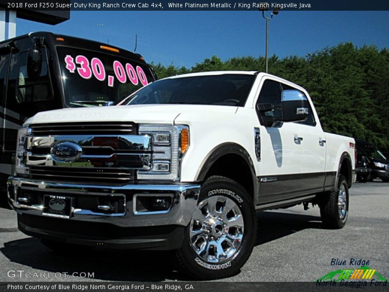 White Platinum Metallic / King Ranch Kingsville Java 2018 Ford F250 Super Duty King Ranch Crew Cab 4x4