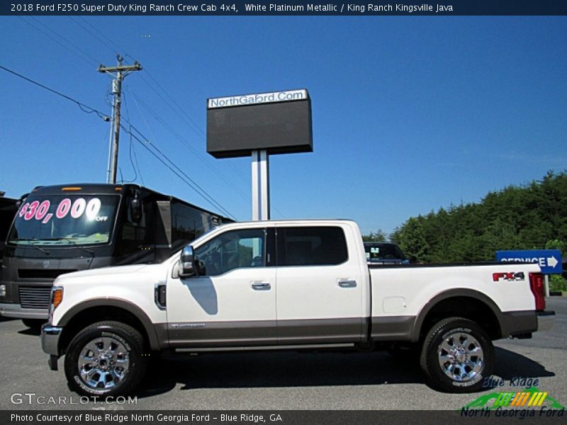 White Platinum Metallic / King Ranch Kingsville Java 2018 Ford F250 Super Duty King Ranch Crew Cab 4x4