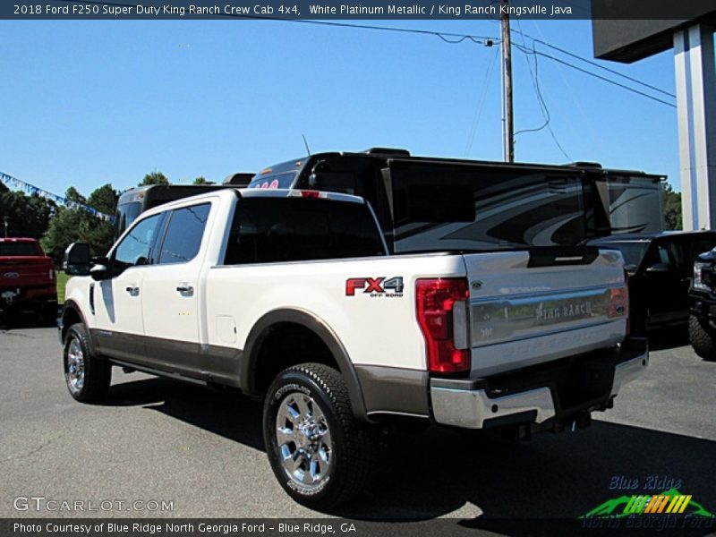 White Platinum Metallic / King Ranch Kingsville Java 2018 Ford F250 Super Duty King Ranch Crew Cab 4x4