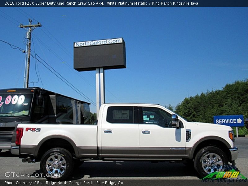 White Platinum Metallic / King Ranch Kingsville Java 2018 Ford F250 Super Duty King Ranch Crew Cab 4x4