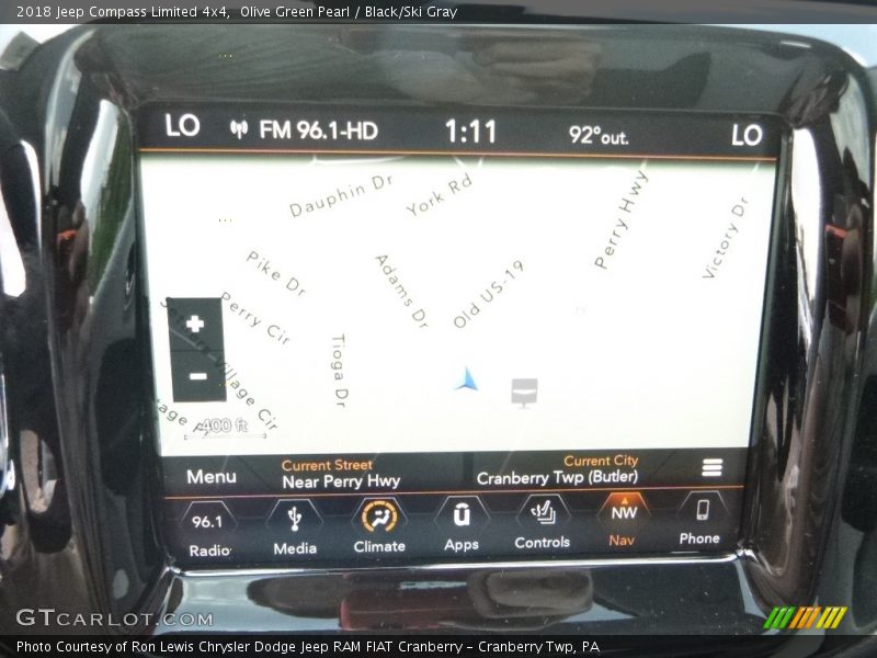 Olive Green Pearl / Black/Ski Gray 2018 Jeep Compass Limited 4x4