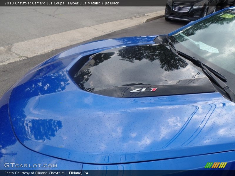 Hyper Blue Metallic / Jet Black 2018 Chevrolet Camaro ZL1 Coupe