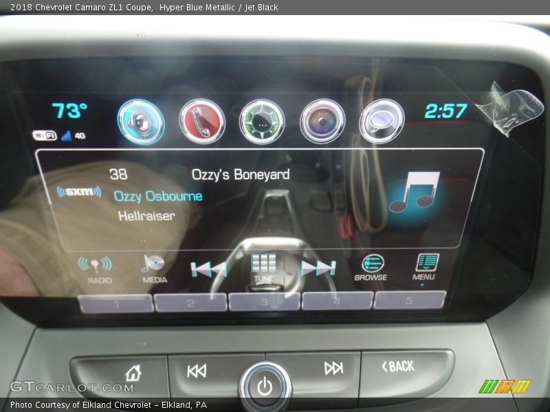 Hyper Blue Metallic / Jet Black 2018 Chevrolet Camaro ZL1 Coupe