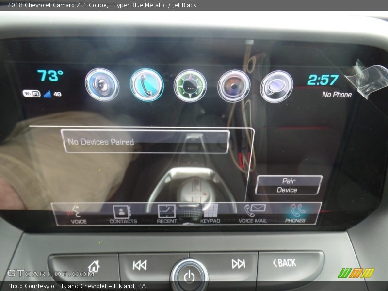 Hyper Blue Metallic / Jet Black 2018 Chevrolet Camaro ZL1 Coupe