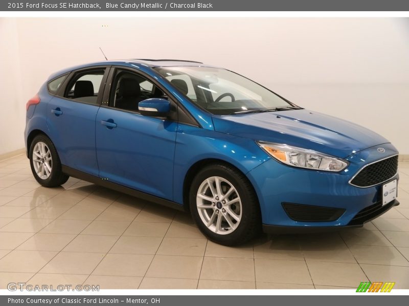 Blue Candy Metallic / Charcoal Black 2015 Ford Focus SE Hatchback