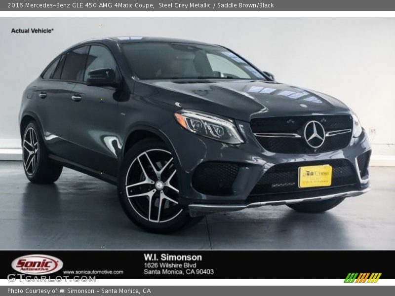Steel Grey Metallic / Saddle Brown/Black 2016 Mercedes-Benz GLE 450 AMG 4Matic Coupe