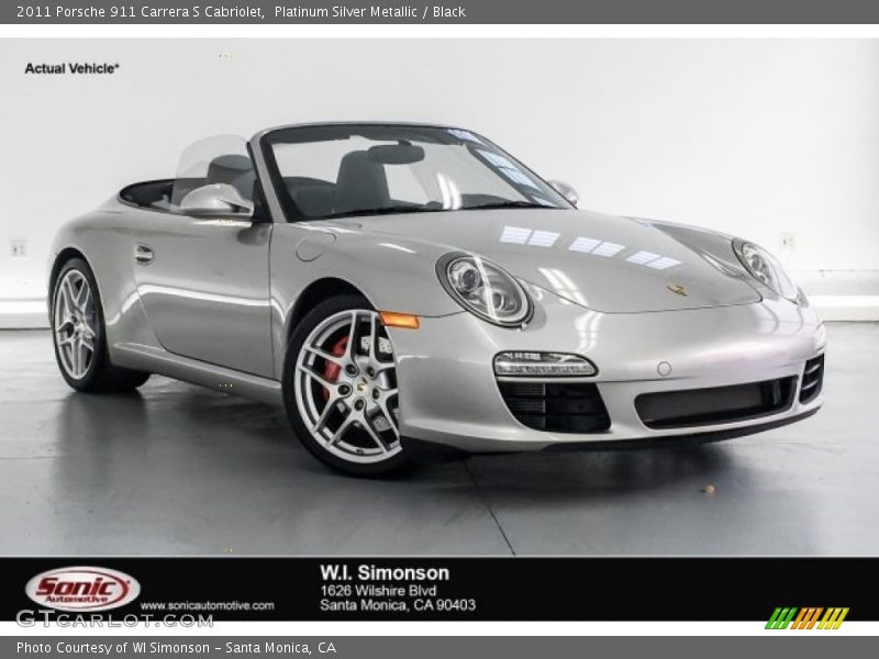 Platinum Silver Metallic / Black 2011 Porsche 911 Carrera S Cabriolet