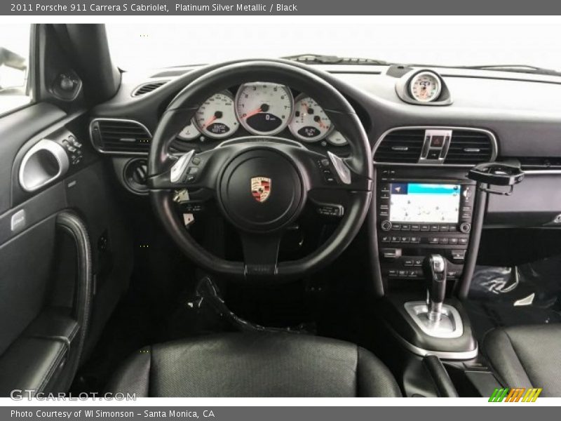 Platinum Silver Metallic / Black 2011 Porsche 911 Carrera S Cabriolet