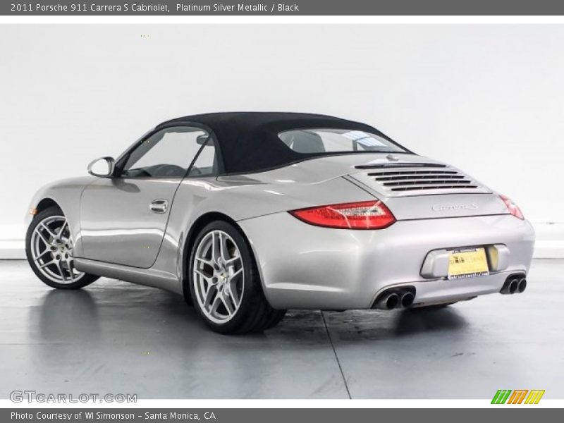 Platinum Silver Metallic / Black 2011 Porsche 911 Carrera S Cabriolet