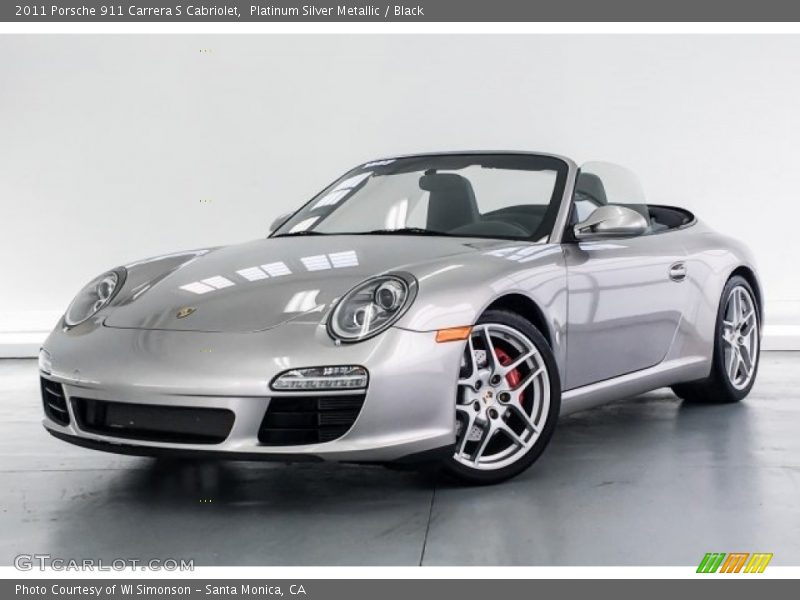 Platinum Silver Metallic / Black 2011 Porsche 911 Carrera S Cabriolet