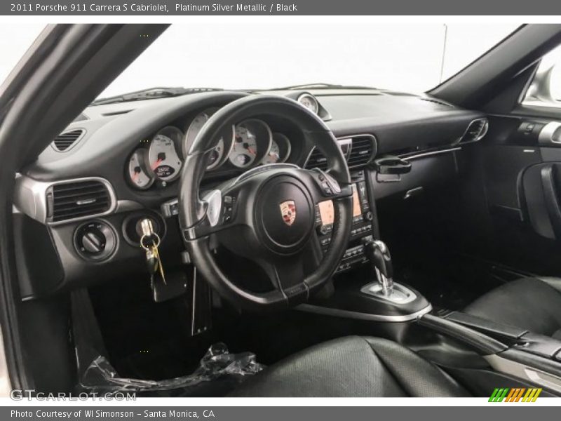 Platinum Silver Metallic / Black 2011 Porsche 911 Carrera S Cabriolet