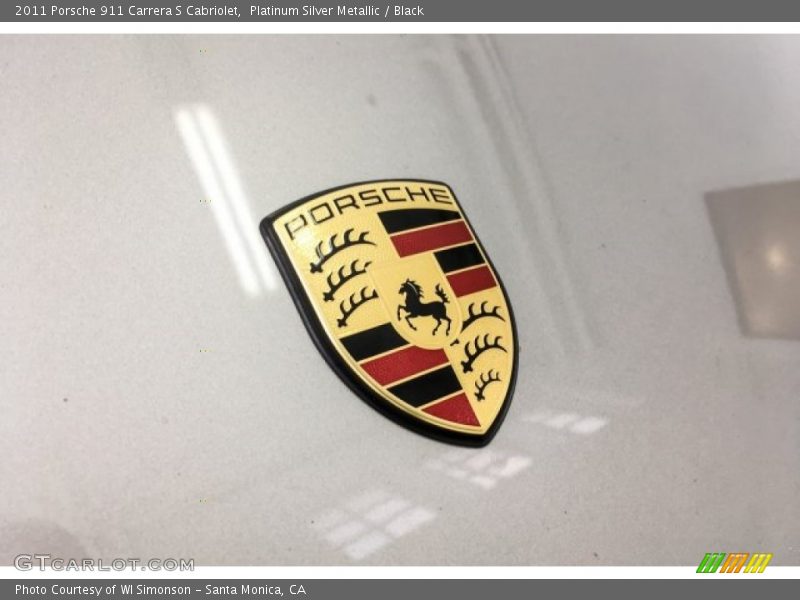 Platinum Silver Metallic / Black 2011 Porsche 911 Carrera S Cabriolet