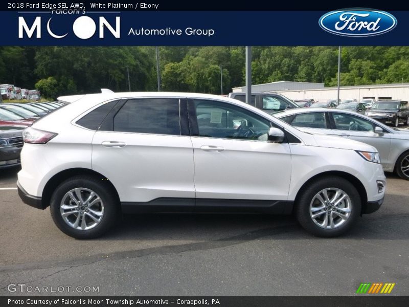 White Platinum / Ebony 2018 Ford Edge SEL AWD