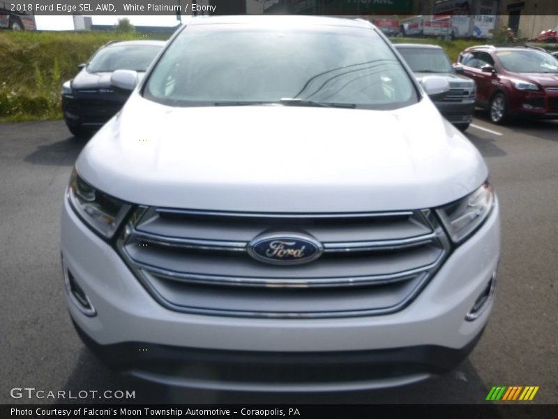 White Platinum / Ebony 2018 Ford Edge SEL AWD