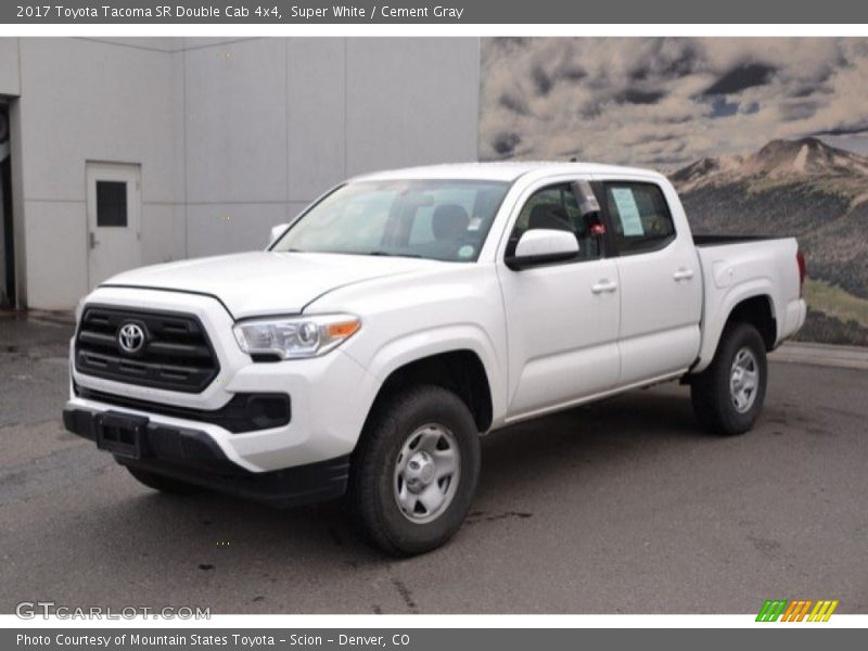 Super White / Cement Gray 2017 Toyota Tacoma SR Double Cab 4x4
