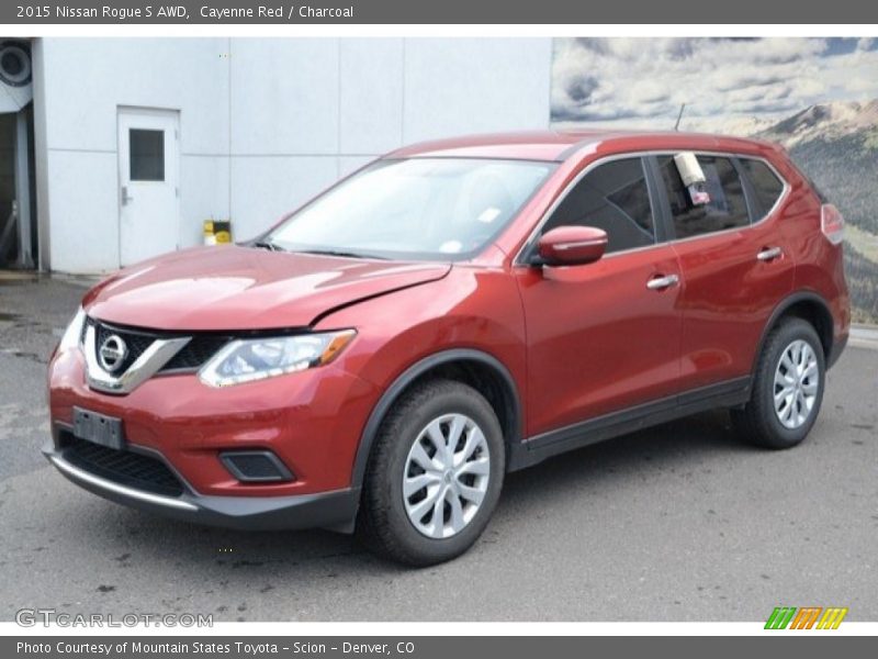 Cayenne Red / Charcoal 2015 Nissan Rogue S AWD
