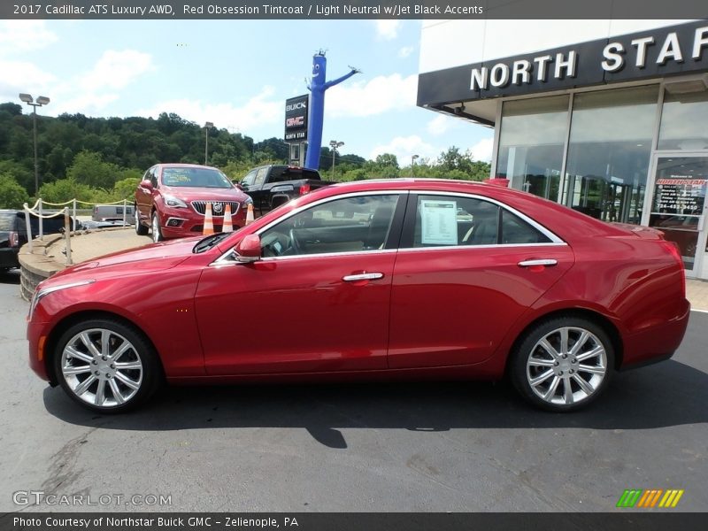 Red Obsession Tintcoat / Light Neutral w/Jet Black Accents 2017 Cadillac ATS Luxury AWD