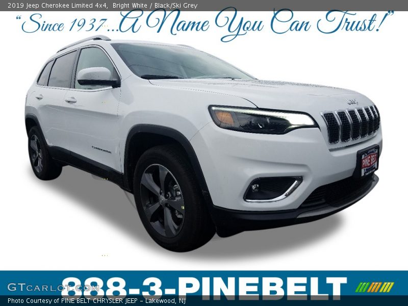 Bright White / Black/Ski Grey 2019 Jeep Cherokee Limited 4x4