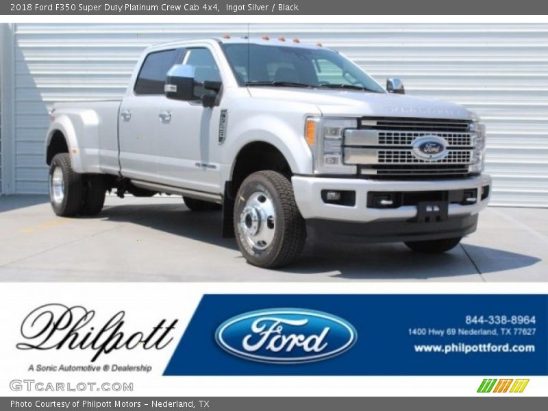 Ingot Silver / Black 2018 Ford F350 Super Duty Platinum Crew Cab 4x4