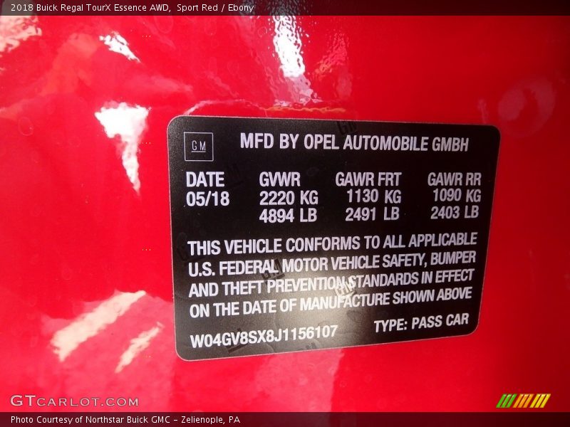 Sport Red / Ebony 2018 Buick Regal TourX Essence AWD