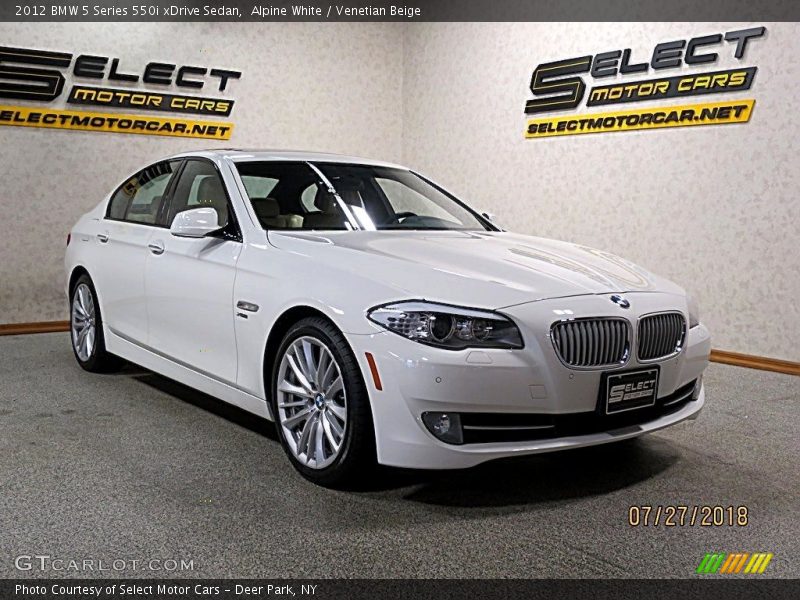 Alpine White / Venetian Beige 2012 BMW 5 Series 550i xDrive Sedan