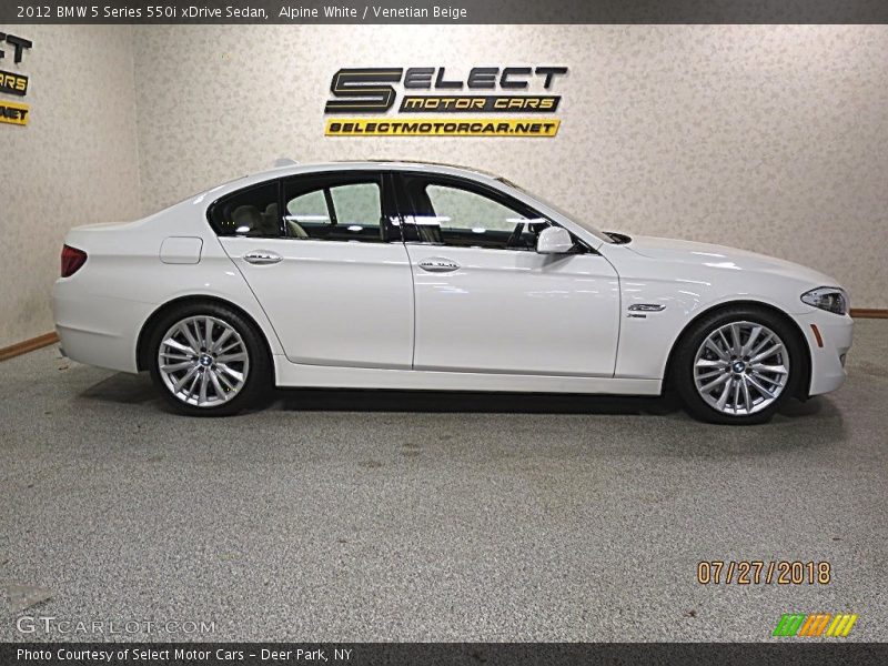 Alpine White / Venetian Beige 2012 BMW 5 Series 550i xDrive Sedan