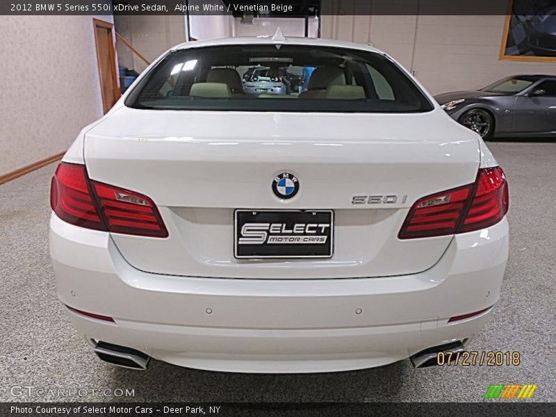 Alpine White / Venetian Beige 2012 BMW 5 Series 550i xDrive Sedan