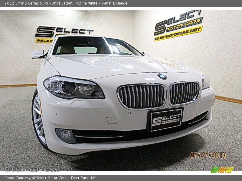 Alpine White / Venetian Beige 2012 BMW 5 Series 550i xDrive Sedan