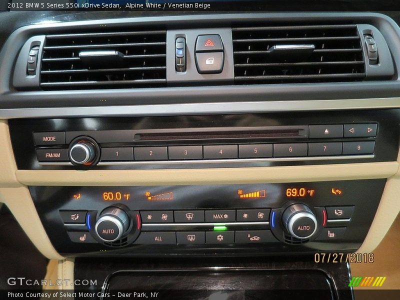 Alpine White / Venetian Beige 2012 BMW 5 Series 550i xDrive Sedan