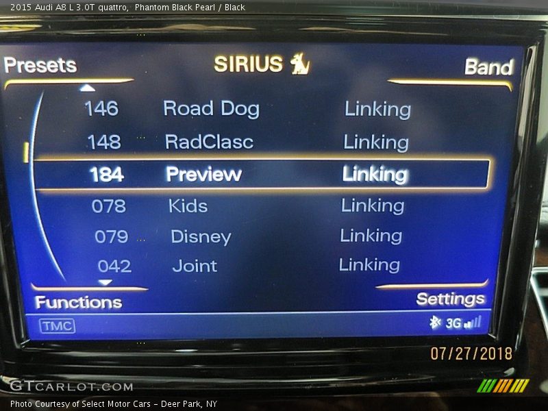 Phantom Black Pearl / Black 2015 Audi A8 L 3.0T quattro