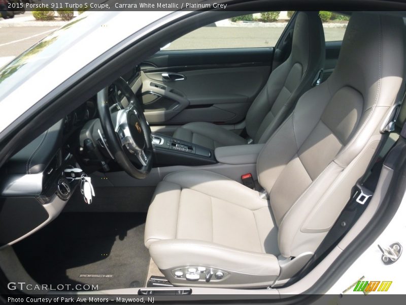 Carrara White Metallic / Platinum Grey 2015 Porsche 911 Turbo S Coupe