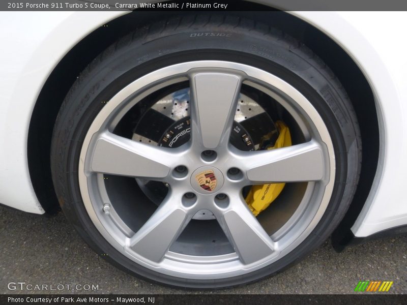 Carrara White Metallic / Platinum Grey 2015 Porsche 911 Turbo S Coupe
