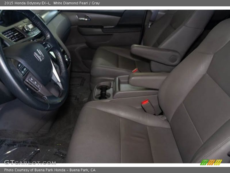 White Diamond Pearl / Gray 2015 Honda Odyssey EX-L