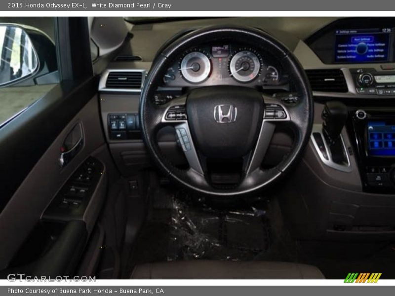 White Diamond Pearl / Gray 2015 Honda Odyssey EX-L
