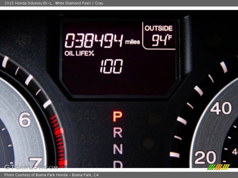 White Diamond Pearl / Gray 2015 Honda Odyssey EX-L