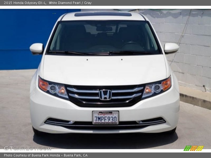 White Diamond Pearl / Gray 2015 Honda Odyssey EX-L