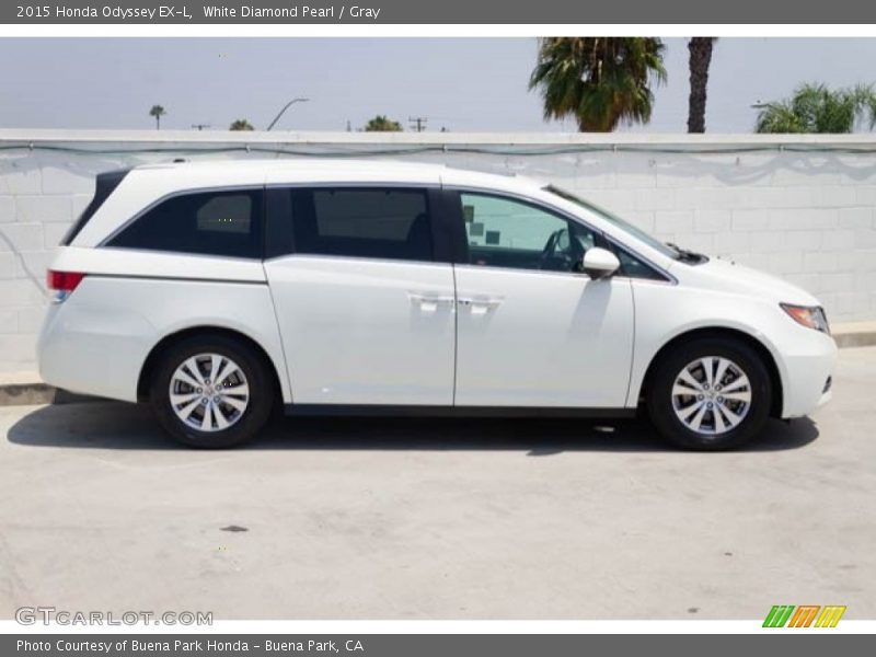 White Diamond Pearl / Gray 2015 Honda Odyssey EX-L
