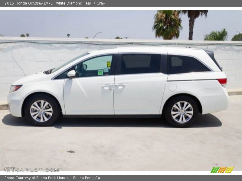 White Diamond Pearl / Gray 2015 Honda Odyssey EX-L