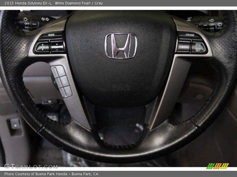 White Diamond Pearl / Gray 2015 Honda Odyssey EX-L