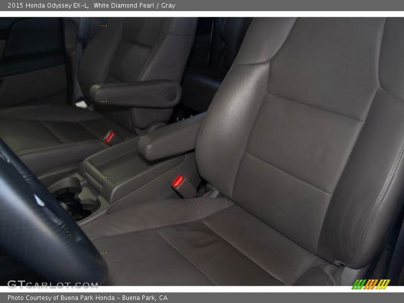 White Diamond Pearl / Gray 2015 Honda Odyssey EX-L