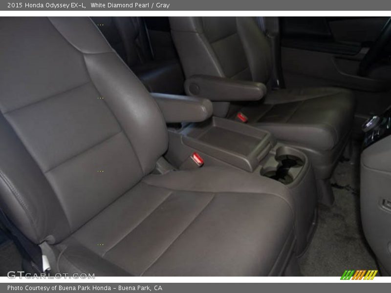 White Diamond Pearl / Gray 2015 Honda Odyssey EX-L