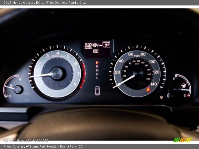 White Diamond Pearl / Gray 2015 Honda Odyssey EX-L