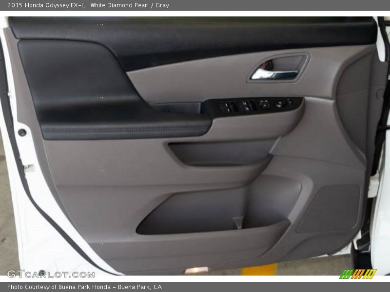 White Diamond Pearl / Gray 2015 Honda Odyssey EX-L