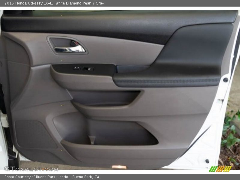 White Diamond Pearl / Gray 2015 Honda Odyssey EX-L