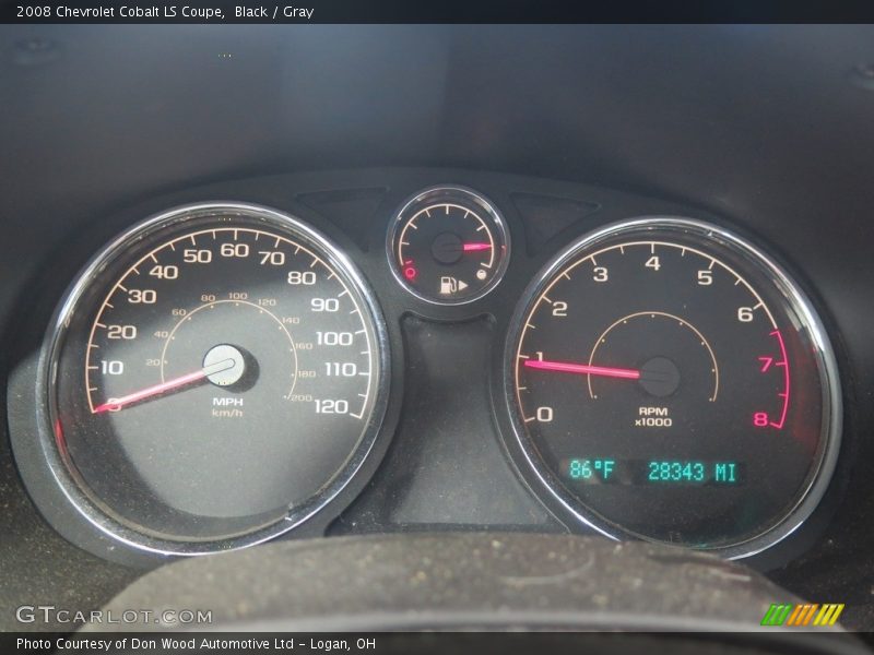 Black / Gray 2008 Chevrolet Cobalt LS Coupe
