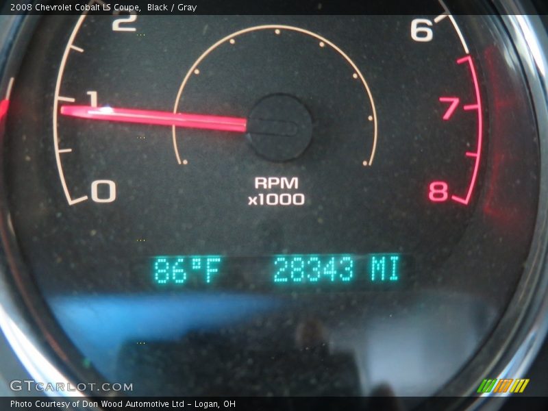 Black / Gray 2008 Chevrolet Cobalt LS Coupe