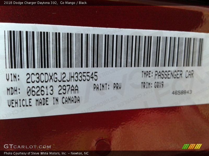 Go Mango / Black 2018 Dodge Charger Daytona 392