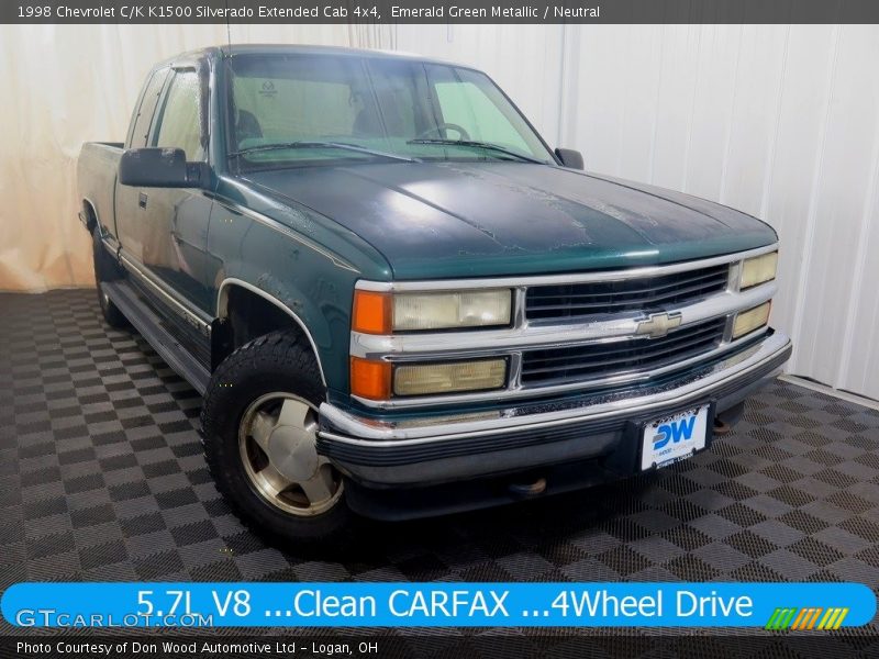 Emerald Green Metallic / Neutral 1998 Chevrolet C/K K1500 Silverado Extended Cab 4x4
