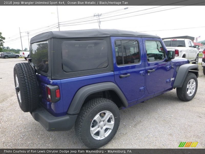 Ocean Blue Metallic / Black/Heritage Tan 2018 Jeep Wrangler Unlimited Sport 4x4